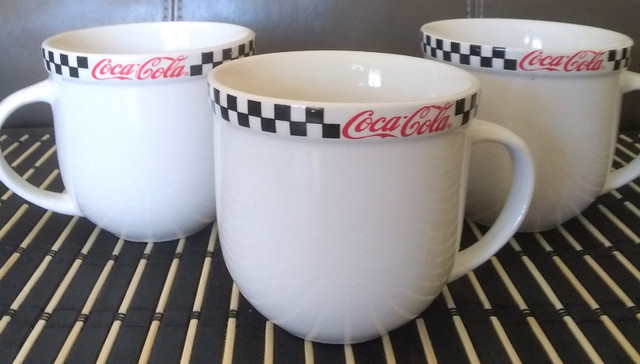 3 Coca Cola Coke Mugs in Arts & Collectibles in Chatham-Kent