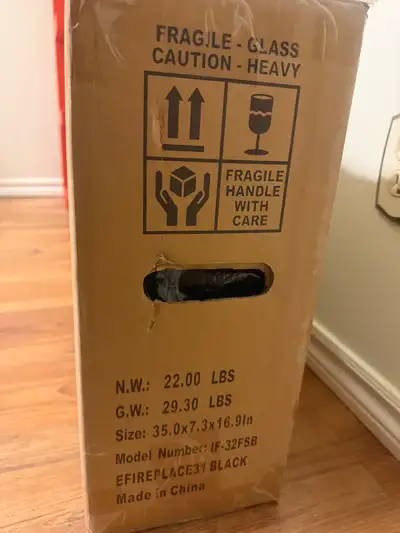 I'm selling a brand new EFIREPLACE31 Black Wall Mount Electric Fireplace, providing supplemental hea...