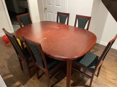 Dining room table and 6 chairs, View more