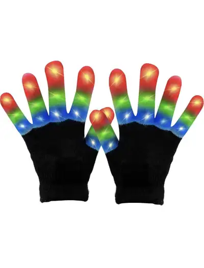 LED Lighting up gloves/gants lumineux del, View more