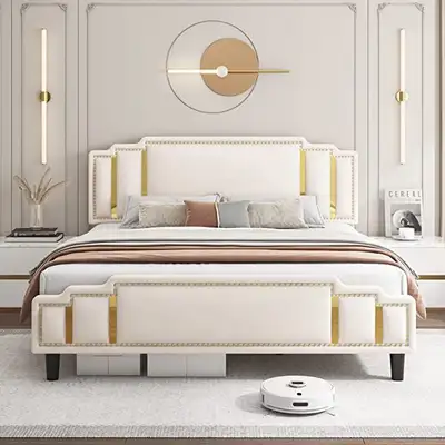 ️ Brand New Queen Size Bed for Sale ✨ Elegant upholstered design with stylish headboard and footboar...