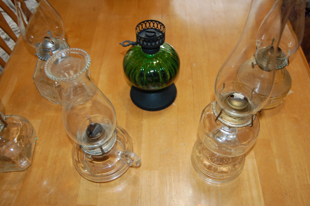 Six Functional Antique Coal Oil Lamps. $200 in Indoor Lighting & Fans in Kamloops - Image 4