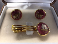 Cuff Links and Tie Bar - Valentines or Anniversary