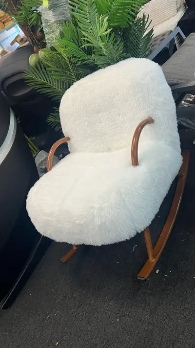 White Plush Nursery Rocking Chair with Home Living Accents, View more