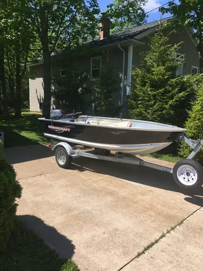 Everything is in good condition. Motor is a 9.9 Yamaha and has only been used for about a 100 hour t...