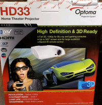 BNIB Optoma 3D Projector with 2x 3D glasses
