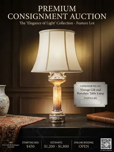 Vintage MCM Hollywood Regency Ceramic Column Table Lamp, View more