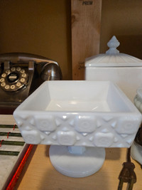 Carousel Milk Glass candy dish