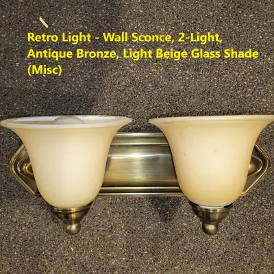 Retro Light - Wall Sconce, 2-Light, Antique Bronze, Beige Shade, View more