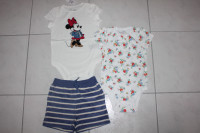 NEW GAP BABY GIRL 18-24 MONTHS 3 PIECE SUMMER LOT - MINNIE MOUSE