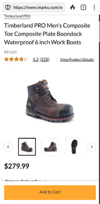 Timberland pro Waterproof work boots, 9.5 men 