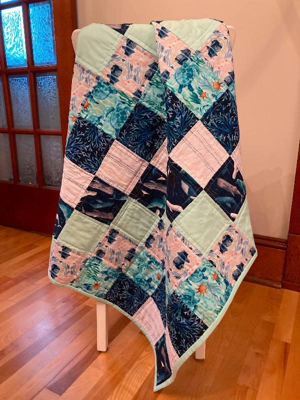 Baby / toddler Quilt. Ocean themed. Handmade in Cribs in City of Halifax
