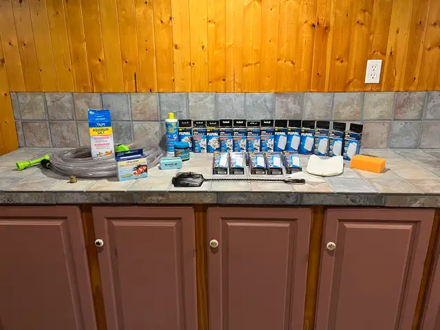15 gallon acrylic bowed fish tank, 1+ year supplies plus fish in Fish for Rehoming in Oshawa / Durham Region - Image 9