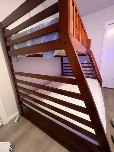 Large kids bunk bed with ladder