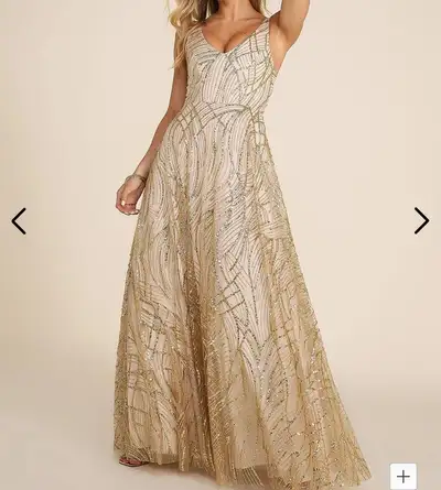 Gold Sequin Maxi Dress, View more