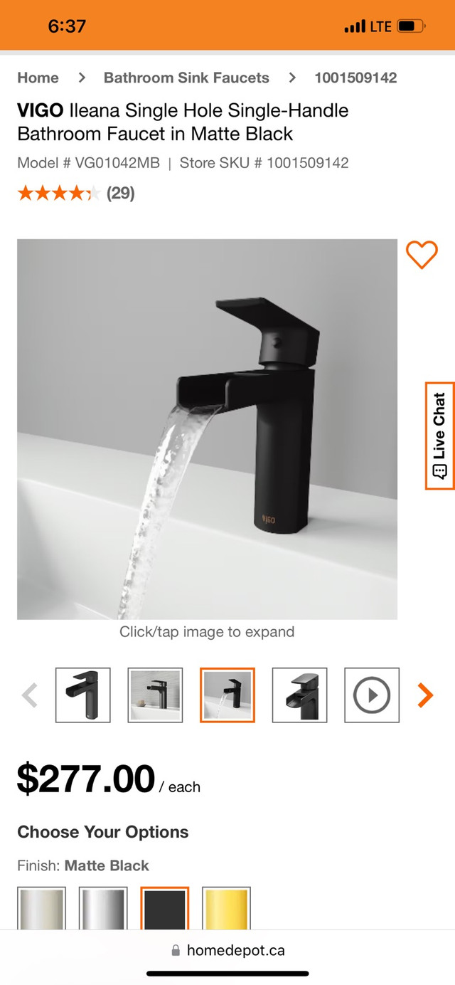 Bathroom faucet washroom faucet waterfall VIGO NEW  in Plumbing, Sinks, Toilets & Showers in Kitchener / Waterloo