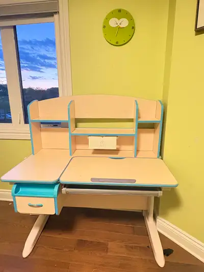 Kids height-adjustable study desk, View more