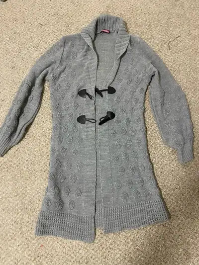 Women’s Grey Wool Blend Cardigan – Size S/M, View more