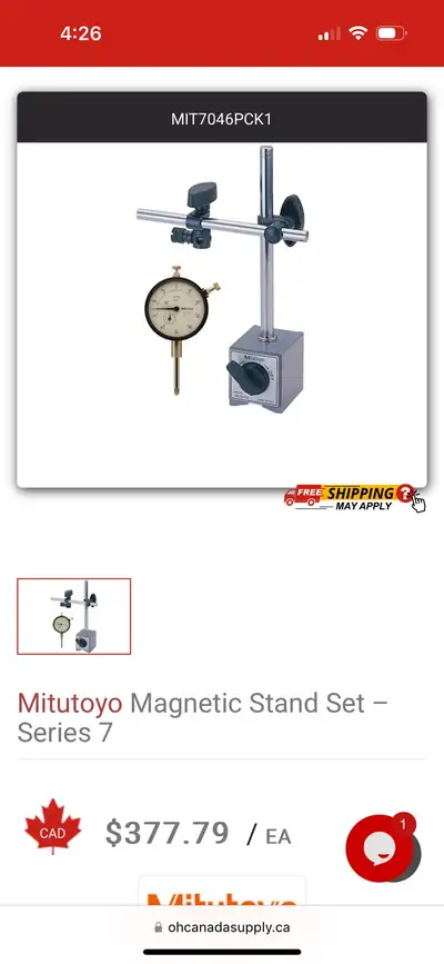 Mitutoyo Magnetic Stand Set, View more
