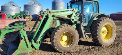 JD 7520 with 741 loader, new bottom pins and bushings. 12000+ hours. Body in poor condition. Mechani...