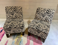 Zebra Print Slipper Accent Chairs