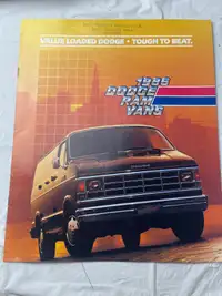 VINTAGE 1986 DODGE RAM VAN SALES BROCHURE #M1799