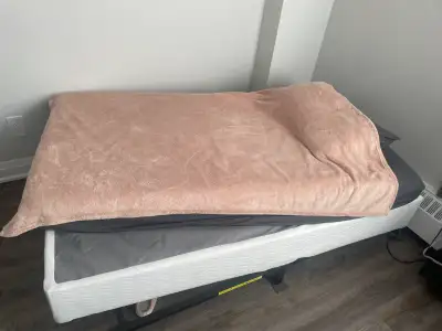 Twin bed frame, box spring, and matress set, View more