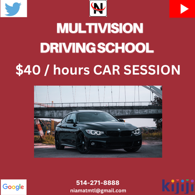 Refresher and Advanced Driving Lessons $ 40/H Monitor-Instructor Approved by the AQTR Instructions A...