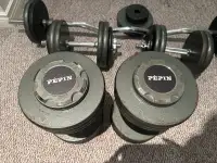 Adjustable Dumbbell Set (300+ lbs of plates) Delivery available!