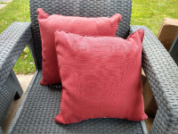 2 x Chili Red Outdoor Throw Pillows