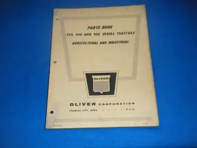 Oliver 950, 990, 995 Tractors Parts Book Manual shipping available at your cost any questions please...