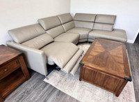 New! Power Reclining Fine Leather Sectional 