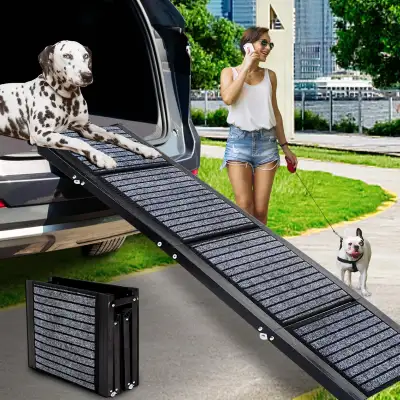 Heavy-Duty 62"x17" Folding Dog Car Ramp for Medium & Large, View more
