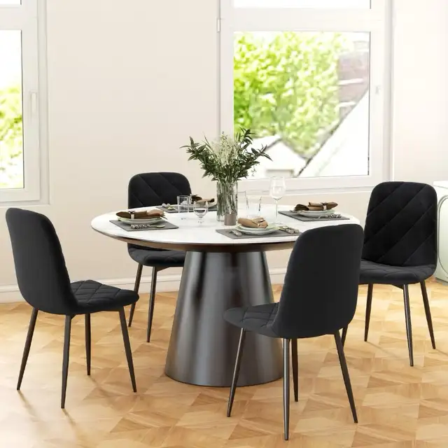 Upholstered Dining Room Chairs with Steel Legs, Modern Kitchen C in Chairs & Recliners in Markham / York Region - Image 4