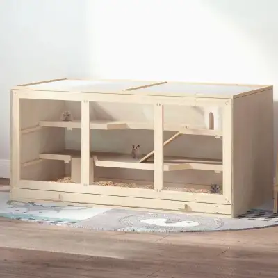 Item Weight: 35 lbs Style: Modern Item Shape: Rectangular Perfect Home for Small Pets: This cage off...