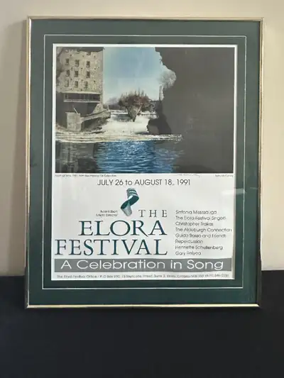 Elora Festival- Elora Mill- signed print framed, View more