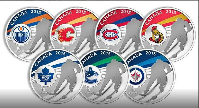 2015 $10 NHL - PURE SILVER 7-COIN SET in Arts & Collectibles in Hamilton - Image 2