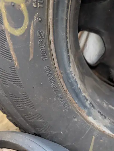 Blizzack winter tires on steel rims in very good shape from a 2012 Ford Escape.