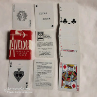 Aviator Air Cushion Playing Cards Casino Numbered Litho 1960s
