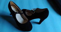 Black Suede Shoes (new) Size 7