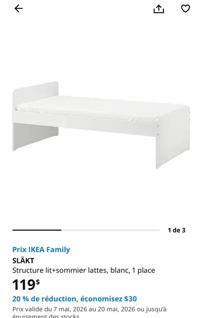 IKEA Slakt single bed - lit simple , View more