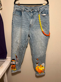 Hot Topic Her Universe Disney Halloween Candy Corn Mom Jeans