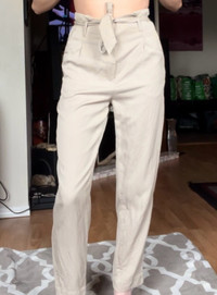 H&M size 0 women’s high waisted slacks with front tie