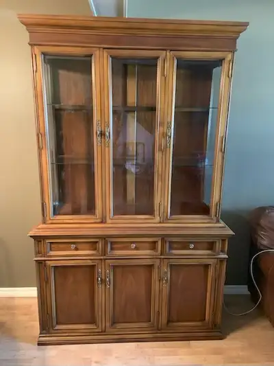 Sklar-Peppler Cherry Wood Cabinet + Dining Room Table & Chairs, View more