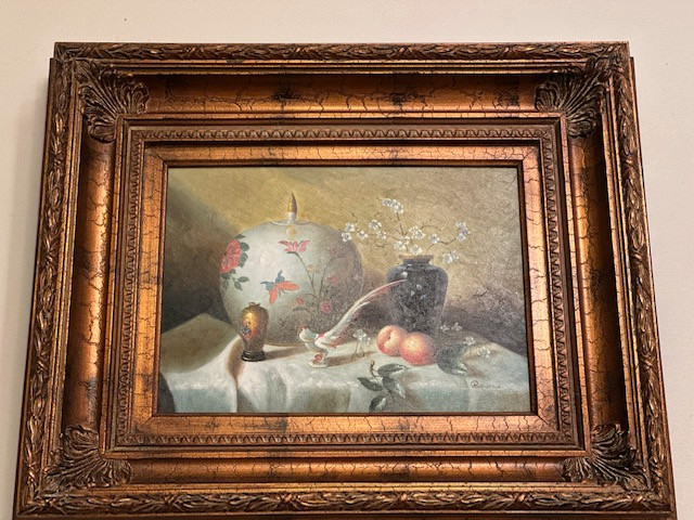 Superbe tableau huile sur toile signé, encadré, 28cmx38cm, still dans Art et objets de collection  à Ville de Montréal