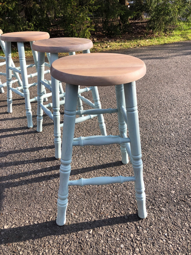 Set of 4 barstools, newly refinished  in Chairs & Recliners in St. Catharines