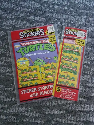 TMNT Unopened Sticker book Set and Sticker Pack 1989, View more