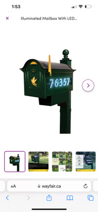 Illuminated Mailbox With LED Numbers Solar Powered 