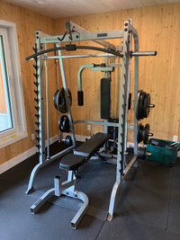 Smith machine and dumbbells 