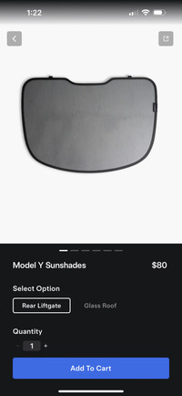Tesla model Y OEM liftgate sun shade 
